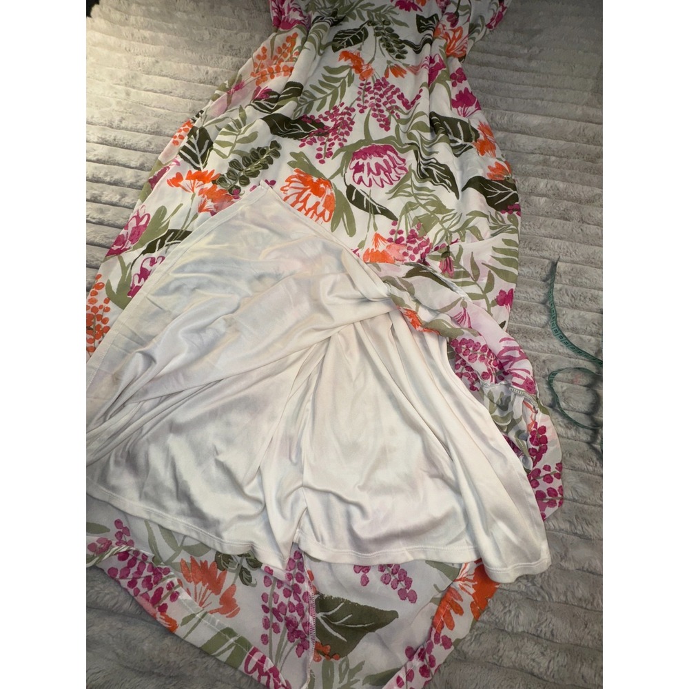 Old Navy Dress Womens 2XL Maxi White Floral Vacay Resort Wear Spaghetti‎ Strap - Picture 7 of 13